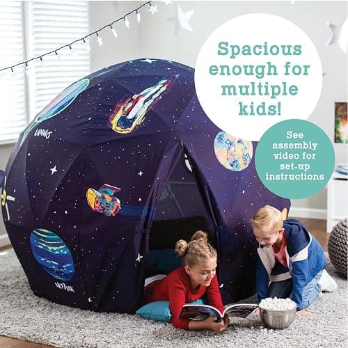 MindWare Oh So Fun! Deluxe Glow-in-The-Dark Space Fort – Glow Fort for Kids & Teens Ages 3 & Up thumbnail 5