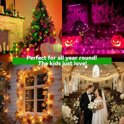 LitHome Led Christmas Fairy Lights Plug in, 200LED 66FT Color Changing Fairy Lights with Remote, 9 Modes Led Christmas Lights Indoor, Easter Pastel Fairy String Lights Twinkle for Party Easter Decor thumbnail 5
