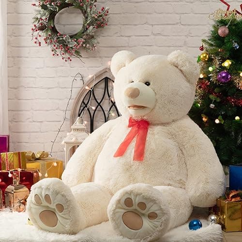 HollyHOME 5ft Giant Teddy Bear Stuffed Animal Huge Teddy Bear Plush with Big Footprints Valentines Gift 5 Feet Beige thumbnail 6