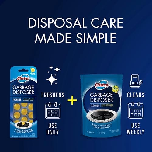 Glisten Garbage Disposer Cleaner and Freshener, Sink Disposal Odor Eliminator with Foaming Action, Lemon Scent, Made in the USA, 4 Packets thumbnail 7