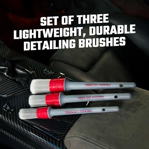 Chemical Guys All in the Details Interior Detailing Brush Set - 3-Piece Soft & Durable Car Detailing Brushes for Vents, Consoles, Buttons, Trim & Hard-to-Reach Areas in Cars, Trucks, SUVs & RVs thumbnail 2