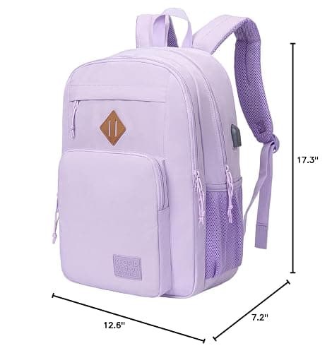 KEOFID Classic Travel backpack for Men and Women, Anti Theft Laptop Backpack with USB Charging Port for Work, Large Bag for College, Water Resistent(Purple) thumbnail 3