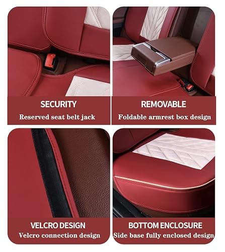 Saienno MM01 Seat Covers 5-Seater Full Set Suitable for Most Cars,Cars,SUV, Pickup Ttrucks, Airbags CompatibleCar Seat Cushion Protectors (Brown) thumbnail 5