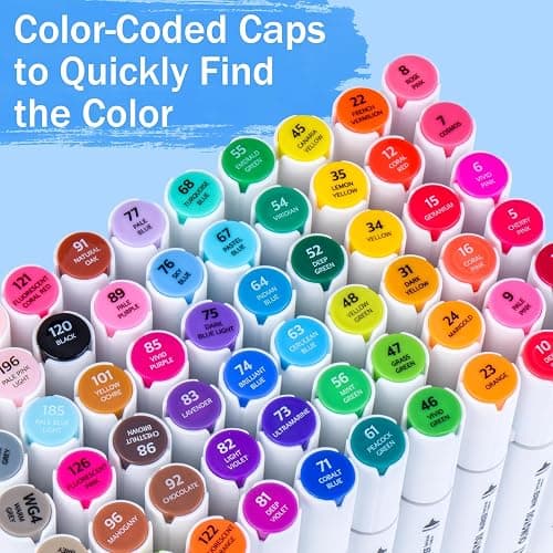 OLINGYOU 60 Colors Alcohol Markers with Base Dual Tip Drawing Markers for Comics Coloring Sketching Illustration,Stocking Stuffers, Christmas Gift Idea for Teens thumbnail 4