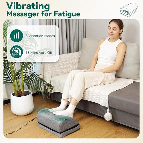 Snailax Heated Foot Rest Under Desk at Work, Desk Foot Stool with Heat & Vibration Massage, Adjustable Height, 2 Heat Levels Foot Warmer Feet Heater for Office Chair, Gaming Home Use thumbnail 5