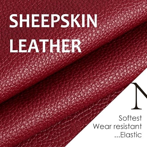 NOVBJECT Leather Gloves for Women Winter Full Touch Screen Genuine Leather Warm Cashmere Knitted Lining thumbnail 4