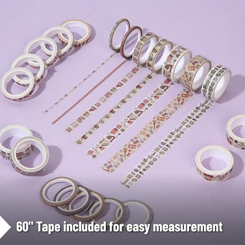 Mr. Pen- Washi Tape Set, 21 Rolls, Assorted Sizes, 5 Yards/Roll | Washi Tape for Scrapbook, Arts, Crafts, Journals and Planners, Nostalgic Theme thumbnail 5