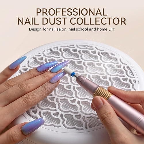 VERYTOP Nail Dust Collector, 4500RPM 360° Nail Vacuum with Adjustable Speeds, Portable & Quiet Manicure Dust Sucker for Acrylic Gel Nails, Ideal for Home DIY and Salon Professionals-9 inch thumbnail 3