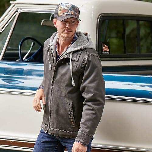 Legendary Whitetails Men's Casual Coat with Hood Waxed Cotton Water Resistant in a size large  thumbnail 7