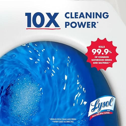 Lysol Toilet Bowl Cleaner, Max Strength Bathroom Cleaning Supplies, Toilet Bowl Cleaner Clinging Gel, Disinfecting and Deodorizing, Bleach Free, Atlantic Fresh + Forest Rain 24 oz (4 ct) thumbnail 5