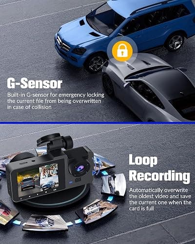 Dash Camera for Cars,4K Full UHD Car Camera Front Rear with 32GB Card,Built-in Super Night Vision,2.0'' IPS Screen,170°Wide Angle,WDR, 24H Parking Mode, Loop Recording. thumbnail 4