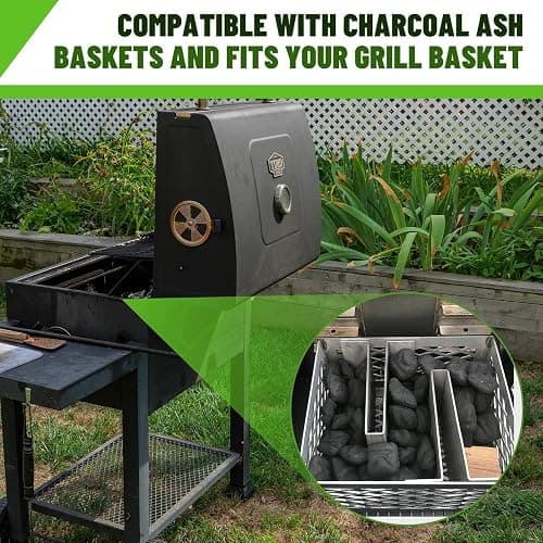 Otoolling 4 Pack Method Bars for Charcoal Firebox Basket, Stainless Steel Maze Bars Compatible with Oklahoma Smoker Most Charcoal Ash Basket, 7 x 5 x 6 Inches thumbnail 4