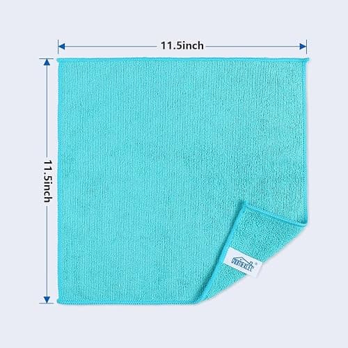 HOMEXCEL Microfiber Cleaning Cloth,12 Pack Cleaning Rags, Cleaning Towels with 4 Color Assorted, 11.5"X11.5"(Green/Blue/Yellow/Pink) | 12 Pack, 4 Color Assorted, 11.5"X11.5", Green/Blue/Yellow/Pink thumbnail 3