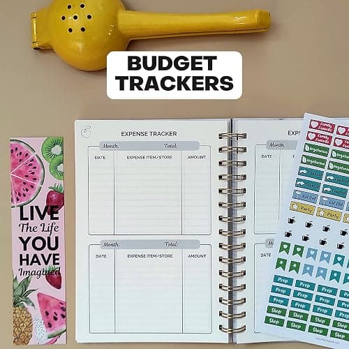 Life & Apples Meal Planner with Grocery List – Undated Weekly Menu & Meal Prep Notebook for Women & Men, Healthy Eating & Weight Loss Planner, 52-Week Spiral Bound Journal, Pineapples thumbnail 6