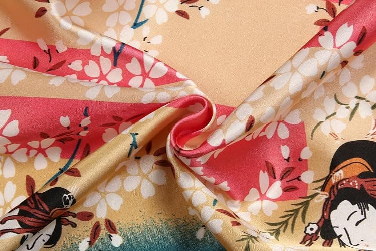 Women's Floral/Patterned Silky Kimono Robes Long Satin Bathrobes Sleepwear Loungewear thumbnail 3