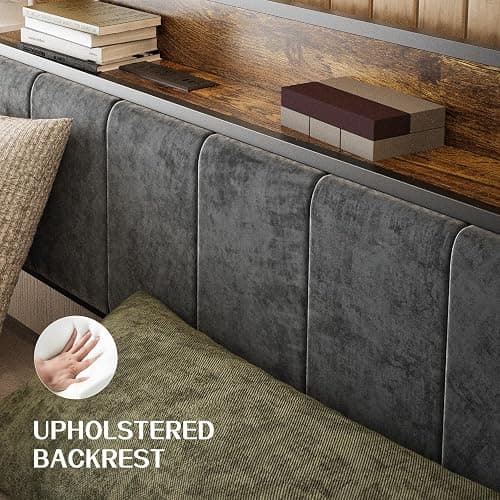 Liians Queen Bed Frame with Headboard, Metal Platform Bed with Smart LED Lights and USB Charging Station, Easy Assembly, No Box Spring Needed thumbnail 6