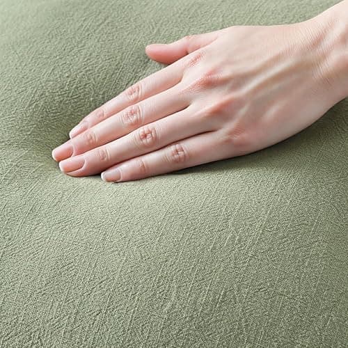 MIULEE Decorative Throw Pillow Covers Neutral Linen Fringe Throw Pillows Set of 2 Sage Green Boho Farmhouse Cushion Covers with Tassels for Couch Sofa Bed Living Room Spring Home Decor 20x20 Inch thumbnail 3