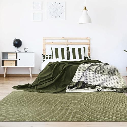 LUXE WEAVERS Modern Geometric Wave Green 9x12 Area Rug, Contemporary Stain Resistant Carpet thumbnail 8