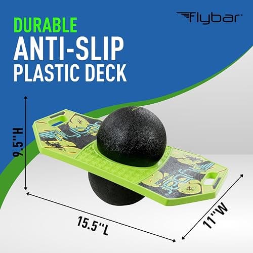 Flybar Pogo Trick Ball for Kids – Balance Bounce Board with Anti-Slip Deck – Pump Included - Indoor & Outdoor Toys for Boys and Girls Fun Way to Reduce Screen Time Supports up to 160 lbs – Ages 6+ thumbnail 4