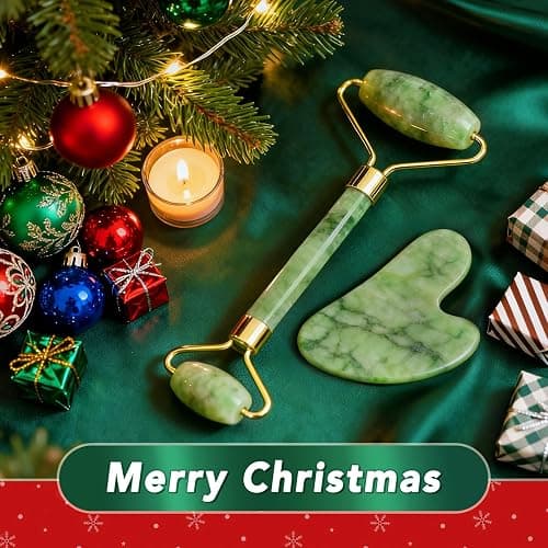huefull Genuine Jade Roller & Gua Sha Set for Face, Cooling & Firming Effect, Sculpting Tool for Jawline & Skin Care, Self-Care Gift for Women & Men thumbnail 2