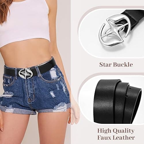 BELTROAD Rhinestone Belt for Men Women, Western Cowboy Cowgirl Belts Bling Leather Belt With Cross and Diamond for Jeans - 03-black - S for Waist 24"-34" thumbnail 3