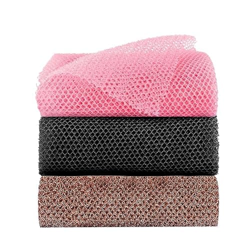 3pcs African Sponge Bath, Exfoliating Net, Beauty Skin Wash Towel African Net Cloth Nylon Back Scrubbers Shower Body Cleaning Spa Massage Bath Towel Back Scrubber - Image 1