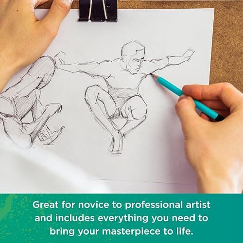 Norberg & Linden XL Drawing Set - Sketching, Graphite and Charcoal Pencils. Includes 100 Page Drawing Pad, Kneaded Eraser, Blending Stump. Art Kit and Supplies for Kids, Teens and Adults thumbnail 4