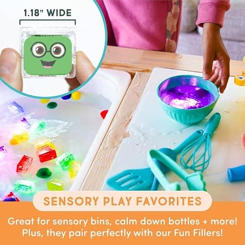 Glo Pals Water-Activated Light-Up Cubes for Sensory Play – 12 Pack thumbnail 5
