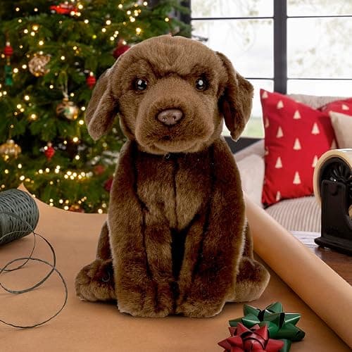 Living Nature Chocolate Labrador Soft Toy – 20cm Brown Realistic Cuddly Dog Plush – Stuffed Animal Gift for Kids & Dog Lovers thumbnail 2