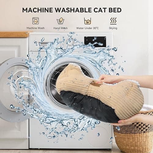 Zerbuger Rectangle Cat Dog Bed for Large Medium Small Pets Indoor Outdoor Machine Washable Sleeping Sofa Non-Slip Bottom Soft Puppy Bed Durable Orthopedic Calming Pet Cuddler (Small, Coffee) thumbnail 5