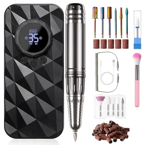 Sunvivi Electric Nail Drill , 40000RPM Powerful Electric Nail File Portable Nail Drill with 11 Drill Bits Rechargeable Efile for for Acrylic Nails Gel Polishing - Image 1