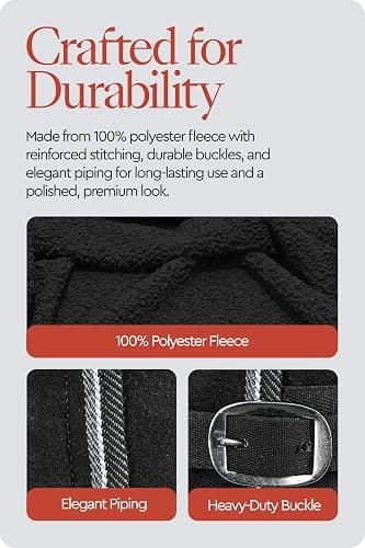 HORZE Kiel Fleece Horse Cooler Blanket | Quick-Dry Fleece Horse Cooler Sheet with X-Surcingles & Tail Cord - Black - 81 in thumbnail 4