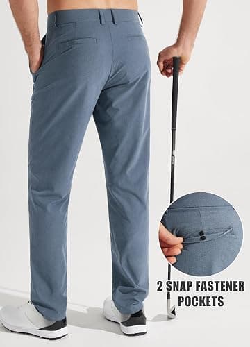Libin Mens Golf Pants Stretch Work Dress Pants 30"/32"/34" Quick Dry Lightweight Casual Comfy Trousers with Pockets thumbnail 4