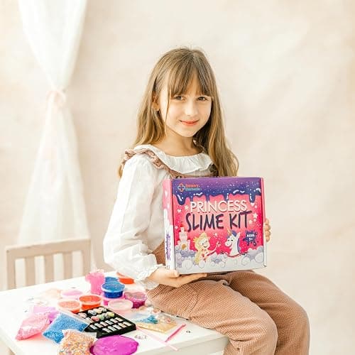 Princess Slime Kit for Girls - Water Based Colorful Premade Slime, Glow in the Dark, Glitter Powder, Ultimate Diy Pink Crystal Unicorn Kit for Girls, Ideal Gift Idea for Christmas & Holiday Ages 5-12+ thumbnail 7