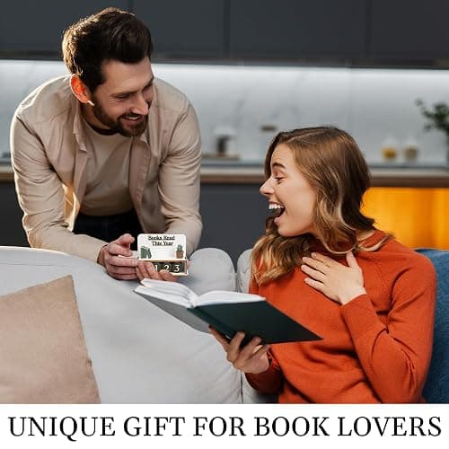 Books Read This Year Counter, Bookish Gifts For Book Lovers, Women Readers | Wooden Book Reading Tracker, 7 X 6 Inch, Personalize With Name, Includes Number Tiles And Stand thumbnail 2