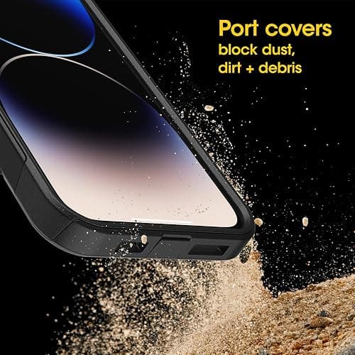 OtterBox iPhone 14 Pro Max (ONLY) Commuter Series Case - Black, Slim & Tough, Pocket-Friendly, with Port Protection thumbnail 6