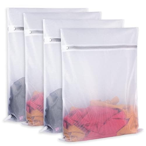SUERIV Mesh Laundry Bags,Laundry Bags Mesh Wash Bag for Washing Machine-Supper Zipper Net Laundry Bag,Lingerie,Sweater,Garment,Undergarment Large Size(16 x20 inch),Pack of 4 - Image 1