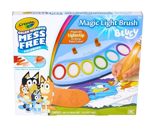 Crayola Bluey Color Wonder Magic Light Brush, Mess Free Painting Station for Kids, Holiday for Kids, Toddler Bluey Toys & Activities, Ages 3+ - Image 1