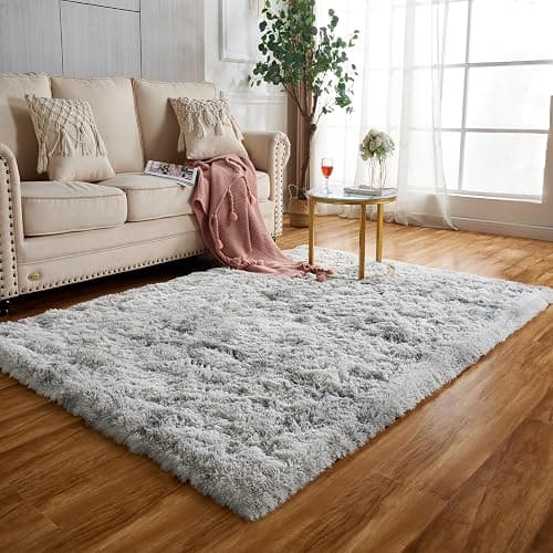 Achiiso Long Pile Shaggy-Rugs, Anti-Slip Fluffy Soft Area Rugs,Comfy RectangularRugs for Bedroom,Living Room,Kids Room (Light Grey,60x120 cm) - Image 1