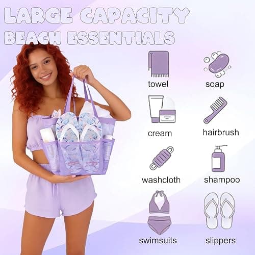 Attmu Mesh Shower Caddy Portable, Quick Dry Hanging Shower Tote Bag for College Dorm Room Essentials, Large Capacity Caddy Dorm for Bathroom Gym Swimming thumbnail 7