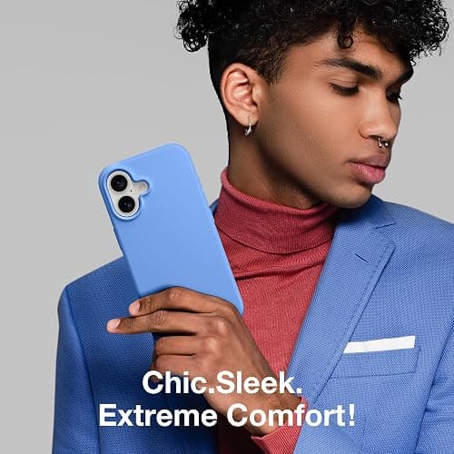 GONEZ Magnetic for iPhone 16 Case, Compatible with MagSafe, [Screen Protector + Camera Lens Protector], Liquid Silicone Shockproof Protective Phone Case for iPhone 16 6.1", Royal Blue thumbnail 9