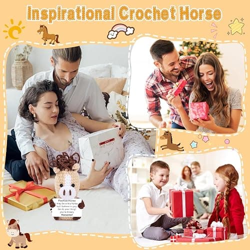 JoycuFF Mini Horse Graduation Gifts, Crochet Animal Positive Emotional Support Gift, 2026 Graduation Gifts, Birthday Gifts Women Daughter Friend Crochet Horse thumbnail 6