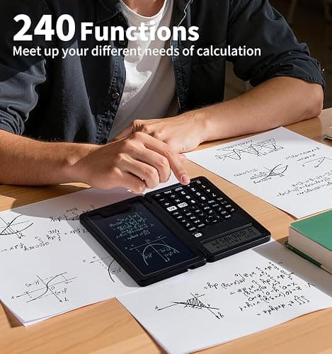 Scientific Calculators for Students, Office Desktop Calculators, 240 Computing Functions, Small Calculator with Notepad, Ideal for Middle High School Students and Teachers (Black) thumbnail 6