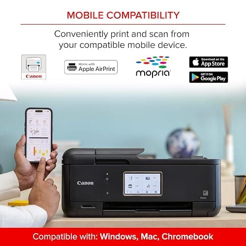 Canon PIXMA TR8620a - All-in-One Printer Home Office|Copier|Scanner|Fax|Auto Document Feeder | Photo, Document | Airprint (R), Android, Black, Works with Alexa thumbnail 5
