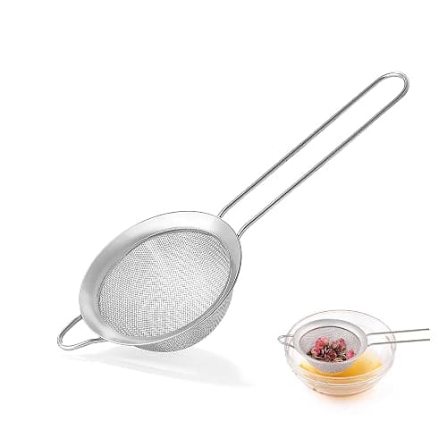 Fine Mesh Strainers for Kitchen, COKUMA Stainless Steel Metal Hand Small Mini Sieve Strainer, Cocktail Strainer Tea Coffee Juice Strainer，Food Strainer with Handlle (3.35inch, Silver) - Image 1
