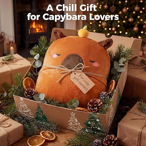 Mewaii Capybara Gifts Wearable Blanket Hoodie Soft Flannel Capybara Blanket | Full-Body Coverage, Hands-Free Design, Machine Washable, For Home, Camping, Study & Lounging, Gift for Women & Animal Lovers thumbnail 9