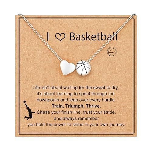 ESPVO Softball/Soccer/Volleyball/Basketball Necklace for Girls Women, Sports Accessories Jewelry Christmas Gift for Lovers 16+3 Inches - Image 1