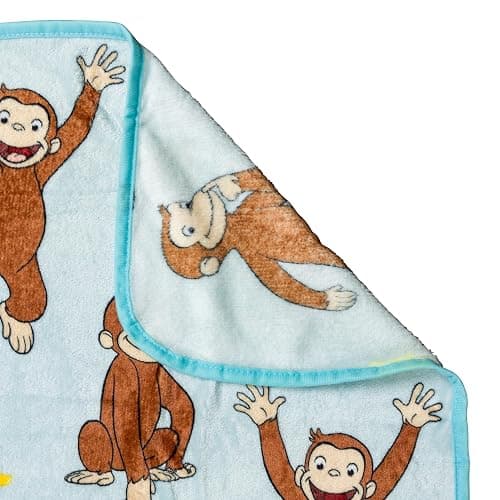 Silver Buffalo Curious George Monkey Banana 45" x 60" Fleece Throw, Soft and Cozy Blanket, 185 GSM thumbnail 3