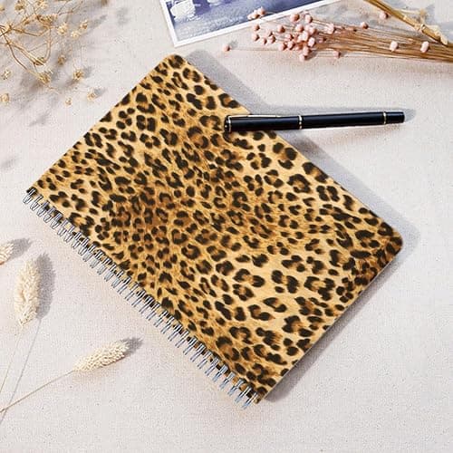 Lined Spiral Journal Notebook,100 Pages,3 Pack,5.71x 8.26 inches College Ruled Paper Double-Wire Spiral Notebook for Study and Notes - Leopard Pattern thumbnail 2