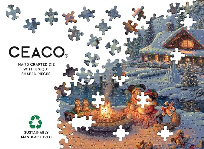 Ceaco - Thomas Kinkade Disney - Mickey and Minnie - 500 Piece Jigsaw Puzzle | For Adults, Made in USA, Includes Poster, Giftable, Frameable Art thumbnail 6